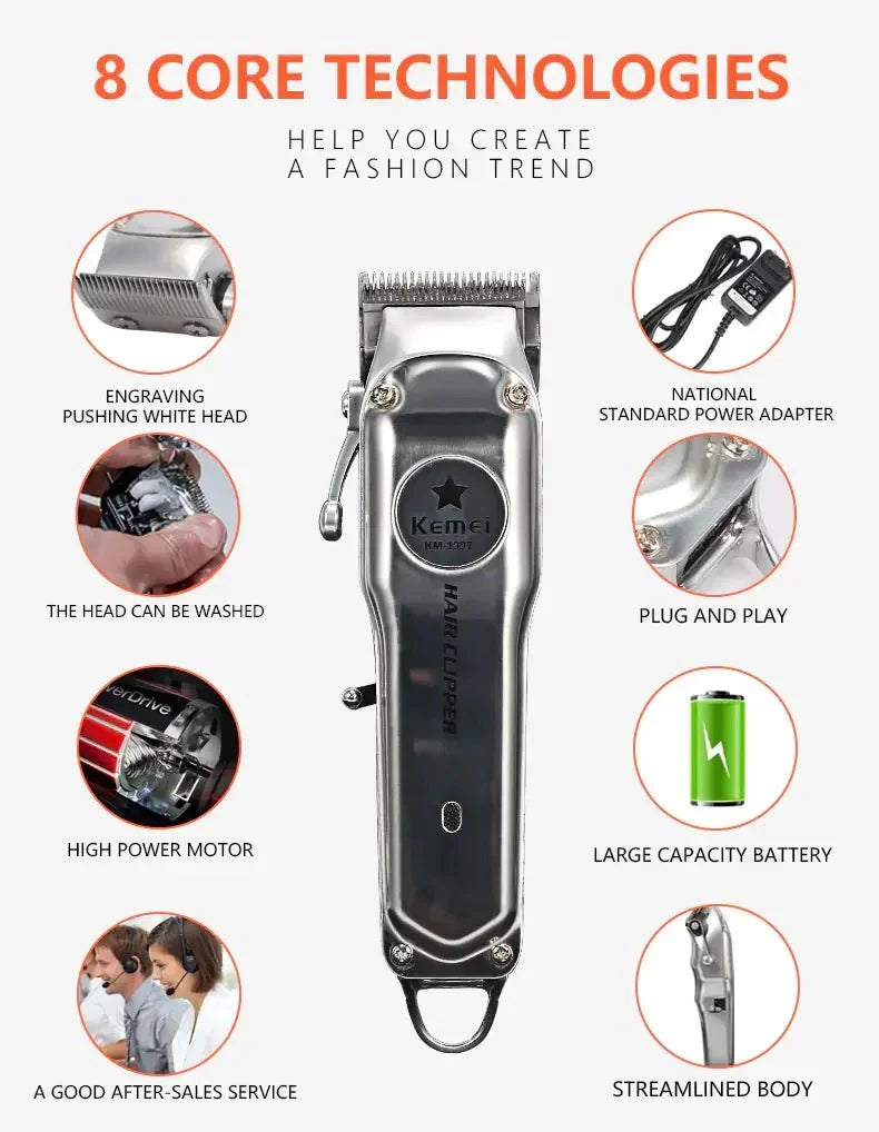 Kemei Rechargeable Electric Hair Clipper for Men - Manhattan Viral