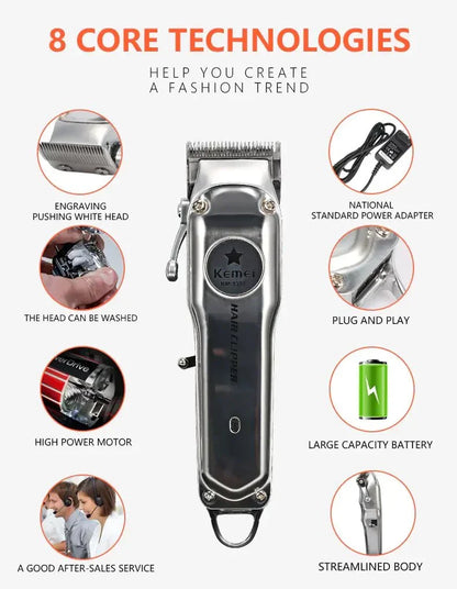 Kemei Rechargeable Electric Hair Clipper for Men - Manhattan Viral